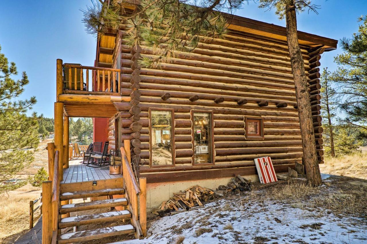 Classic Colorado Log Home With Mountain Views! Florissant Exteriér fotografie